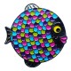 Geocoin "Rainbow Fish" - Neon Black Nickel LE