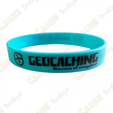 Geocaching silicone wristband - Blue
