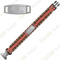 Bracelete Paracord Trackable - Geocaching - Laranja-vermelho / Cinza