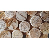 Wood coins personalizados x 100