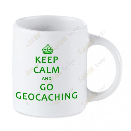 Geocaching white mug - Keep Calm