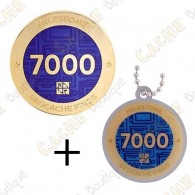 Geocoin + Travel Tag "Milestone" - 7000 Finds