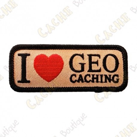 Rectangular "I love Geocaching" patch